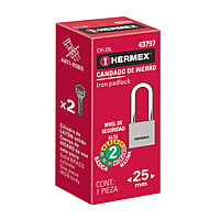 Candado de hierro, 25mm, gancho largo, caja - CH-25L / 43797