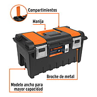 Caja p/herramienta 19' c/compartimentos y broches metálicos - CHA-19S / 11811