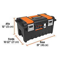 Caja p/herramienta 19' c/compartimentos y broches metálicos - CHA-19S / 11811