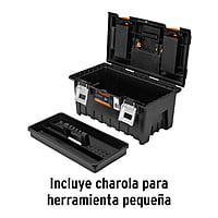 Caja Plastica 22' C/Compartimentos, Naranja, Broche Metalico - Cha-22S