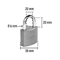 Candado de hierro, 38mm, gancho corto, blister - CHB-38 / 43318