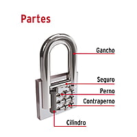 Candado de hierro, 38mm, gancho largo, blister - CHB-38L / 43326