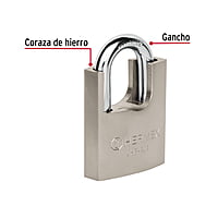 Candado de hierro con coraza, 40mm, llave anti-ganzúa - CHR-40A / 43312