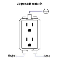 Contacto dúplex, 2 polos + tierra, Volteck Basic - CODO-B / 25076