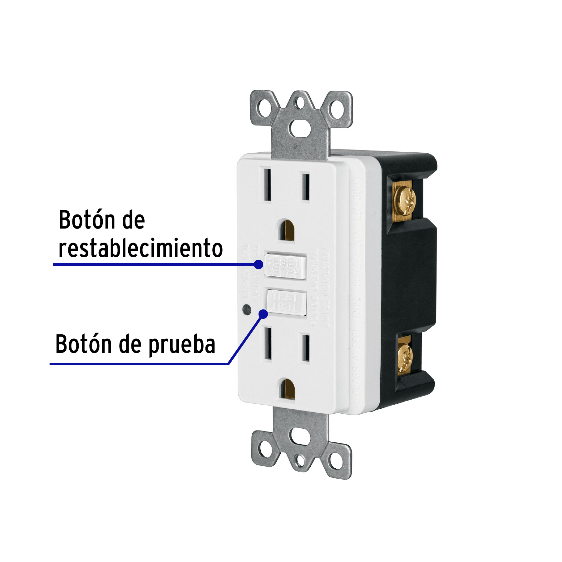 Contacto dúplex, falla a tierra GFCI (ICFT), Classic - CODO-GFCI / 46107