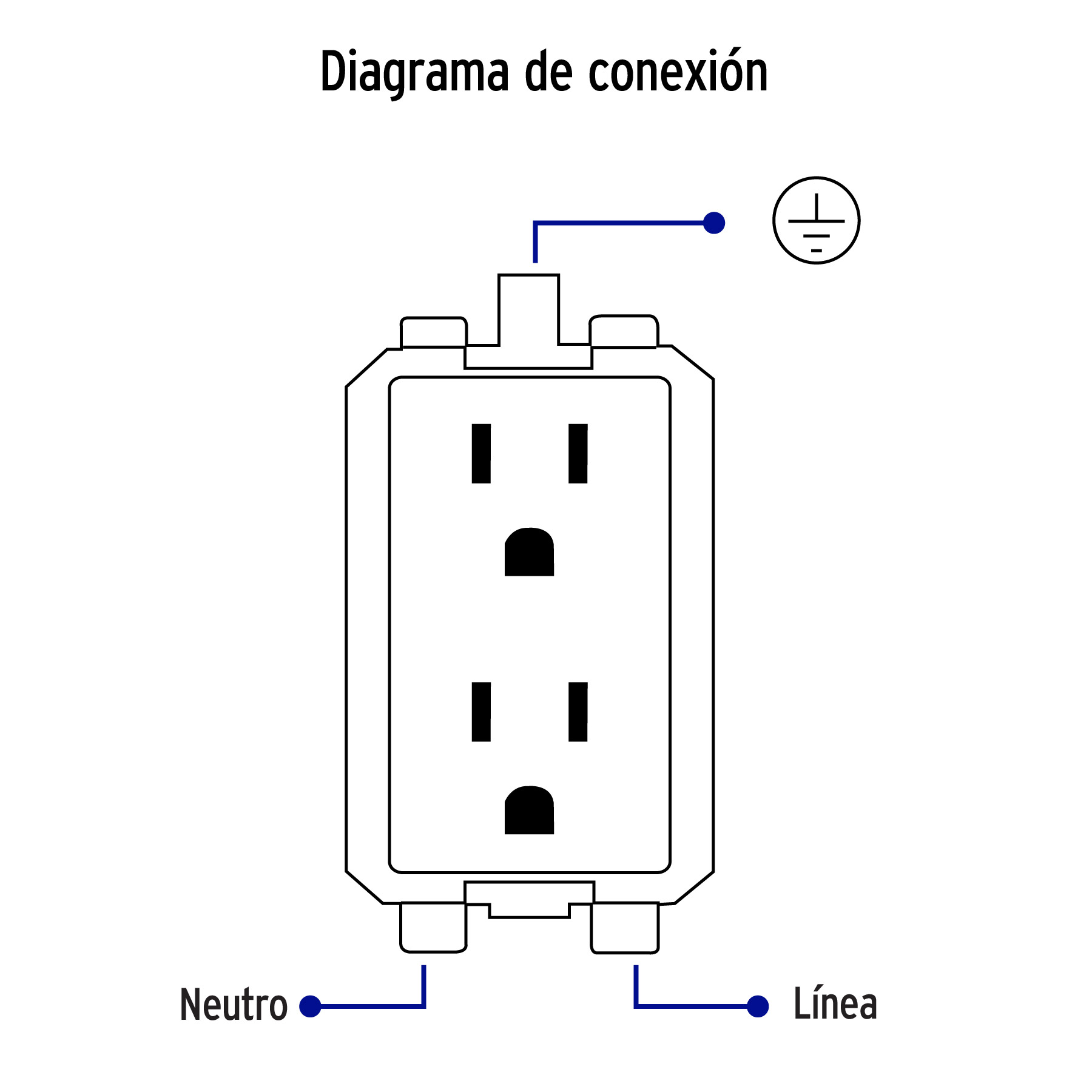 Contacto dúplex aterrizado, color marfil, línea Italiana  - CODO-I / 48110