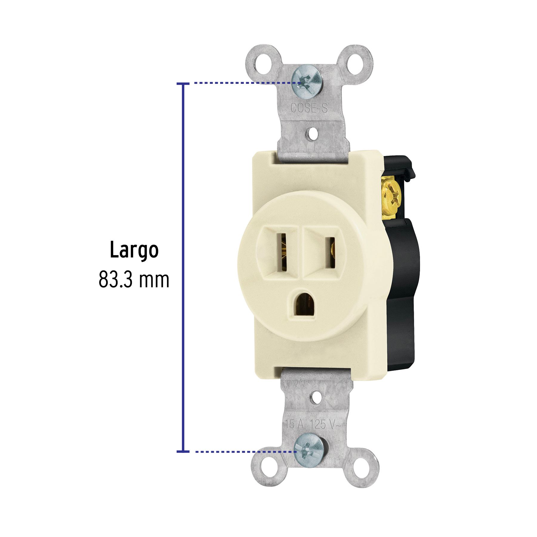 Contacto sencillo, 2 polos 3 hilos, Standard, marfil - COSE-S / 46109