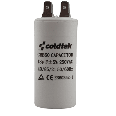 Capacitor, Trabajo, Plástico, 18uF, 250VAC, 50/60 HZ, 4 conectores; SIRVE PARA BOMBAS SUMERGIBLES, COLDTEK - CTRPL01825 - CTRPL25V18