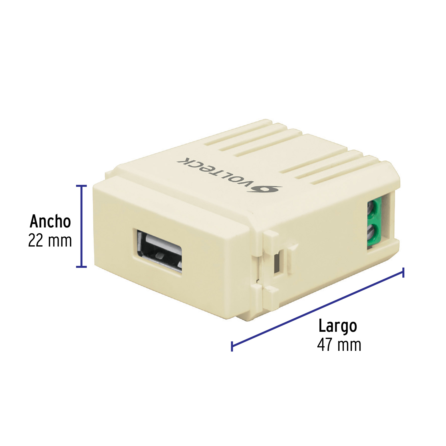 Módulo puerto USB, línea Italiana, color marfil - CUSB-I / 48108