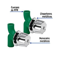 Caja con 2 llaves de PPR y manerales metálicos para empotrar - CV-052 / 49828