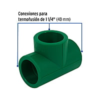 Tee de PPR sencilla, 1-1/4', 40mm - CV-764 / 45465