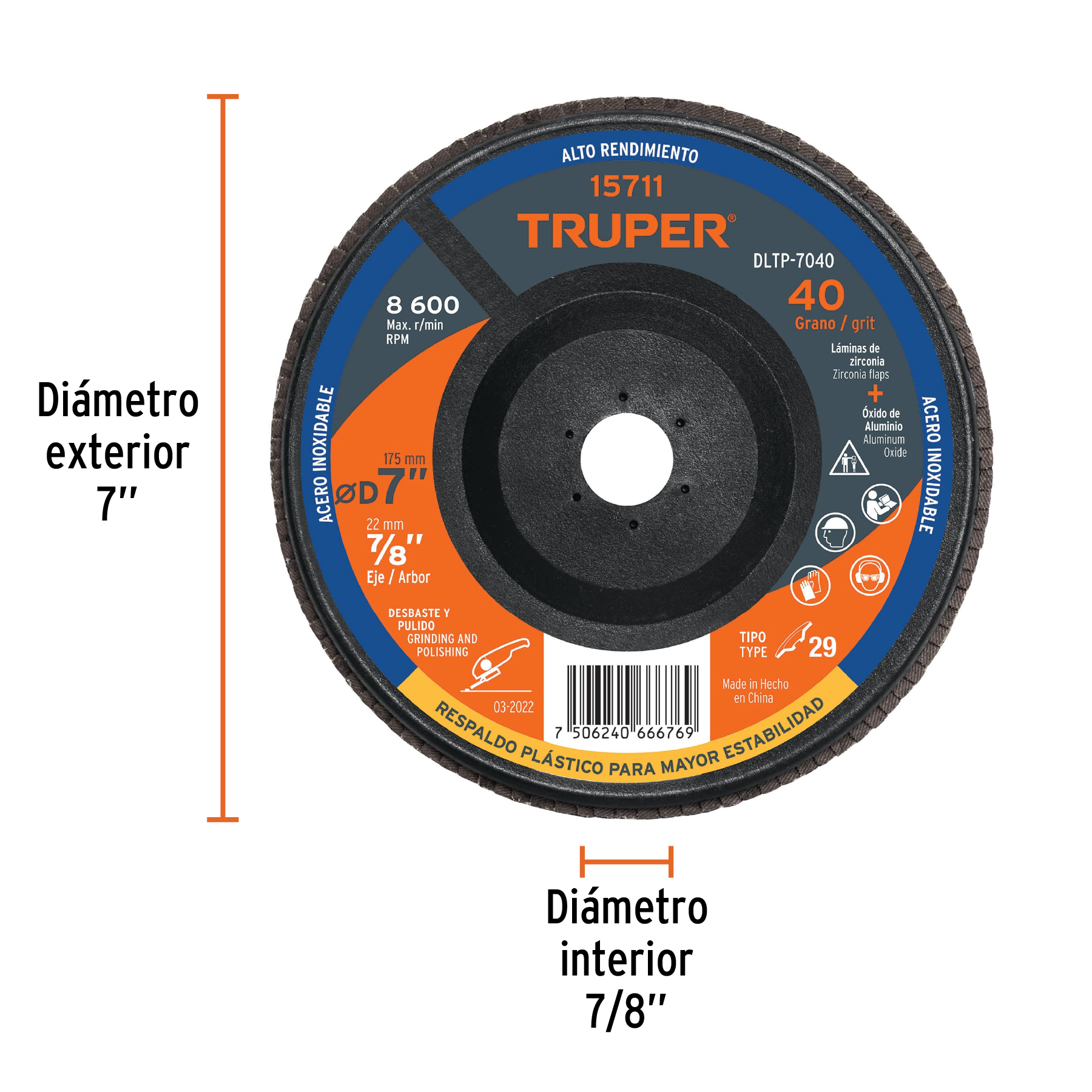 disco-laminado-7-respaldo-plástico-barreno-7-8-grano-40-dltp-7040-15711