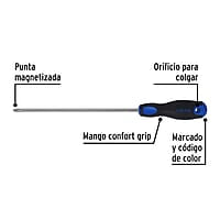 Desarmador punta Phillips, 1/4x8', mgo Comfort Grip, Pretul - DP-1/4X8BP / 21497