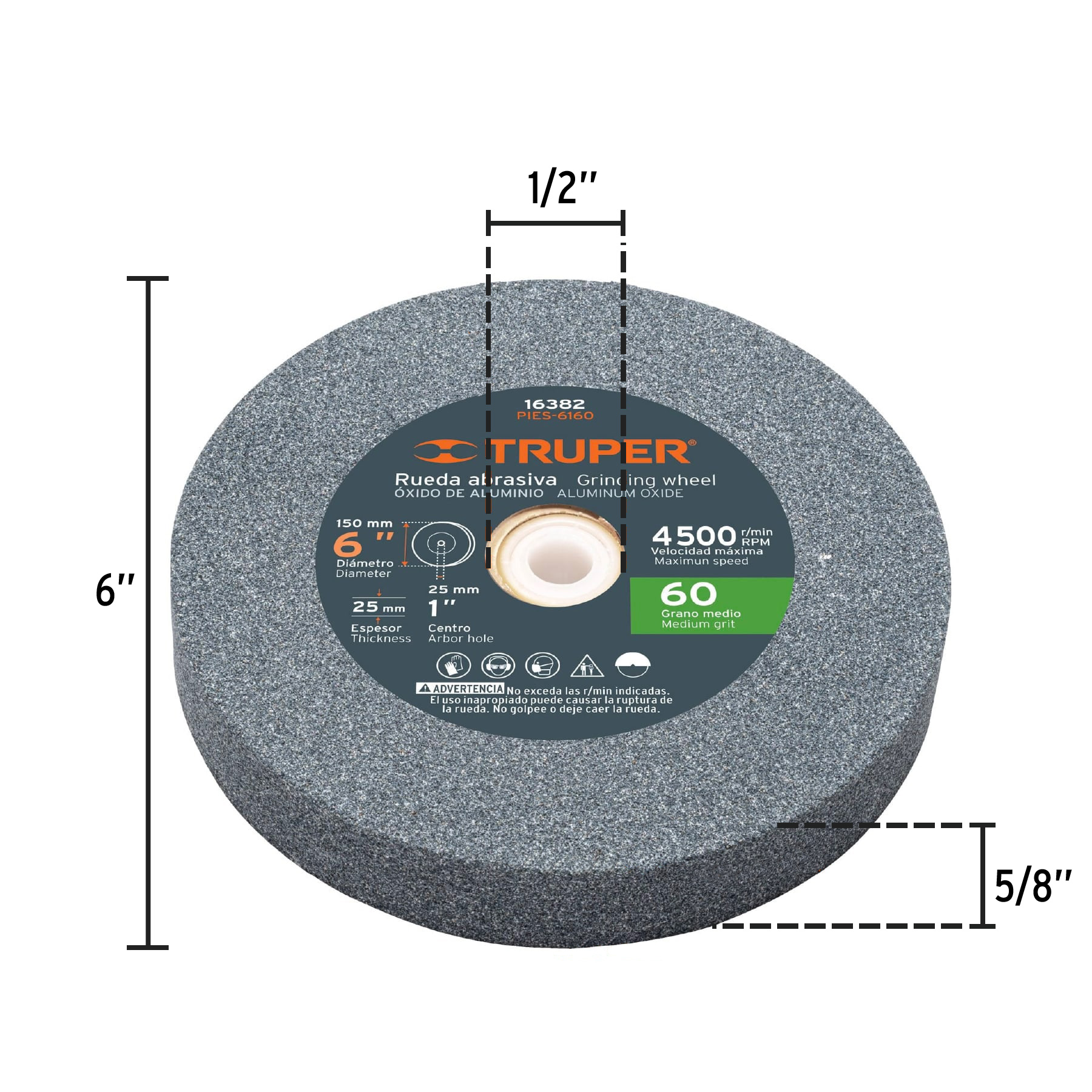 ESBA-1-1/4X10 Esmeril de banco, 1-1/4 HP, 10' Truper