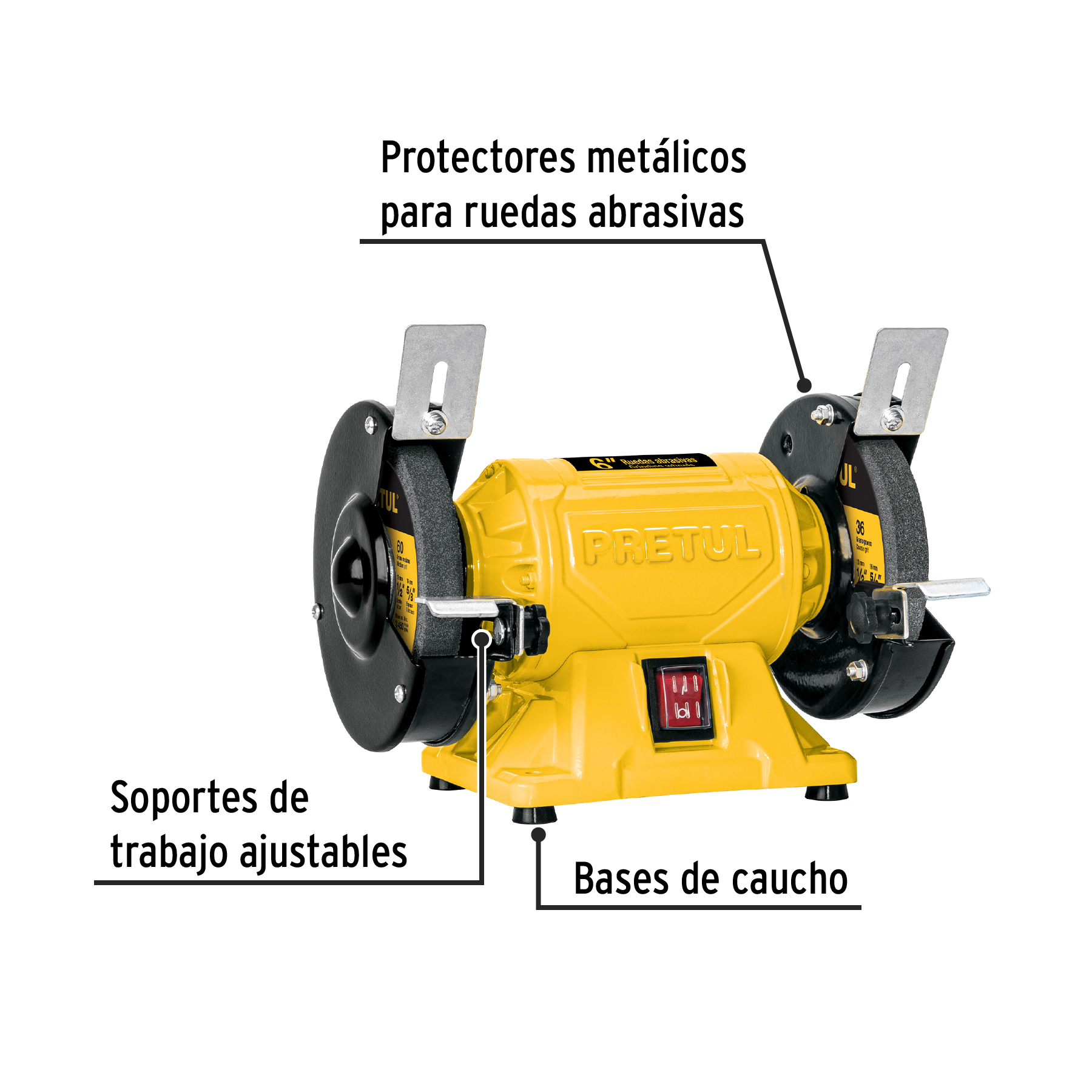 ESBA-1-1/4X10 Esmeril de banco, 1-1/4 HP, 10' Truper