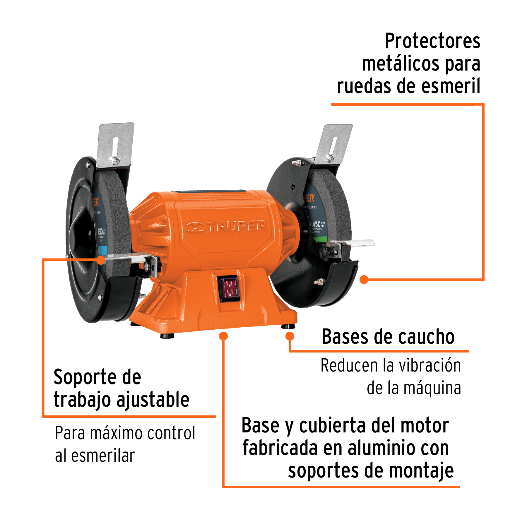 Esmeril de banco de 8' de 3/4 Hp - EBA-8 / 12786