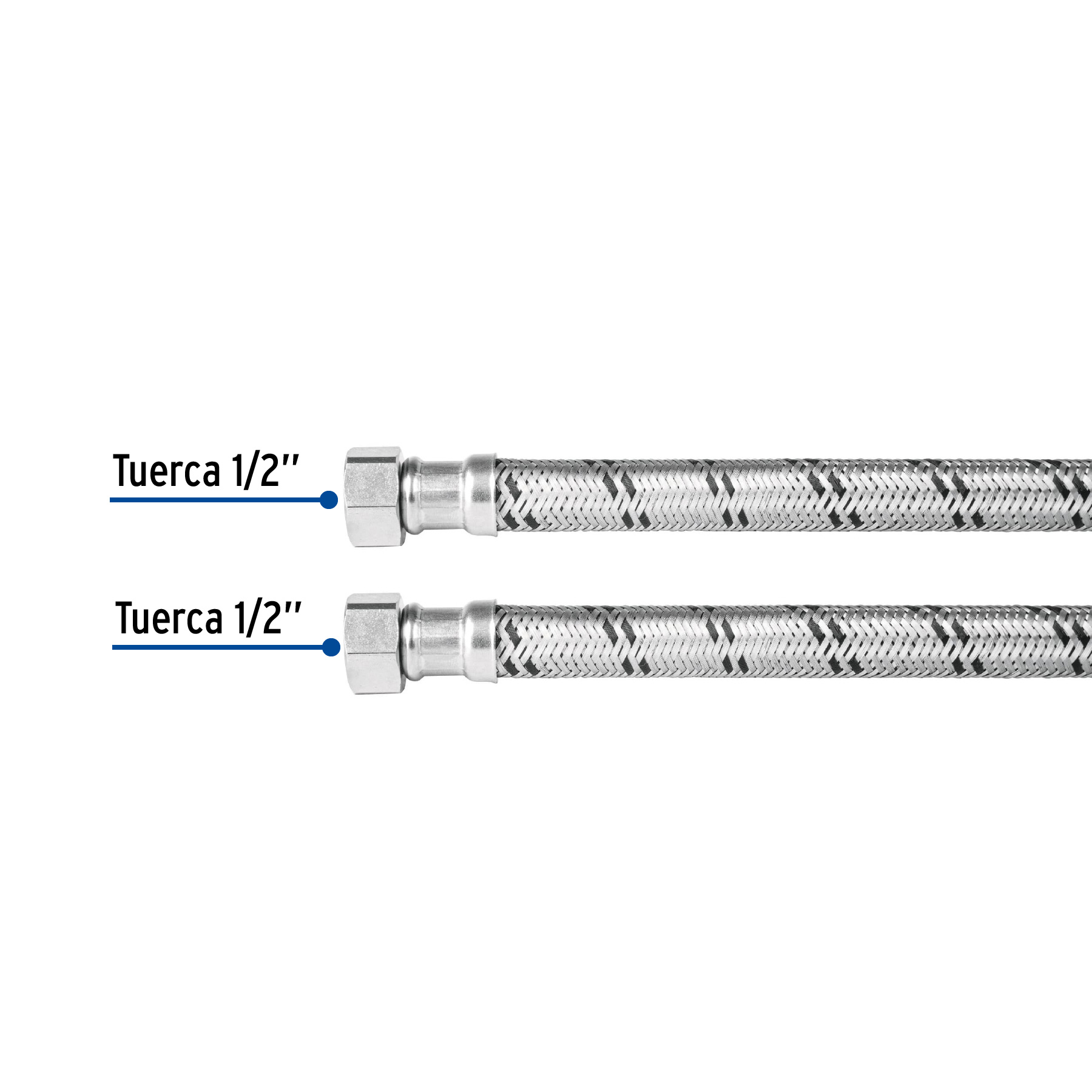 Manguera trenzada de acero 1/2 x 1/2'X 40 cm usos generales - FBO-2240X / 48964