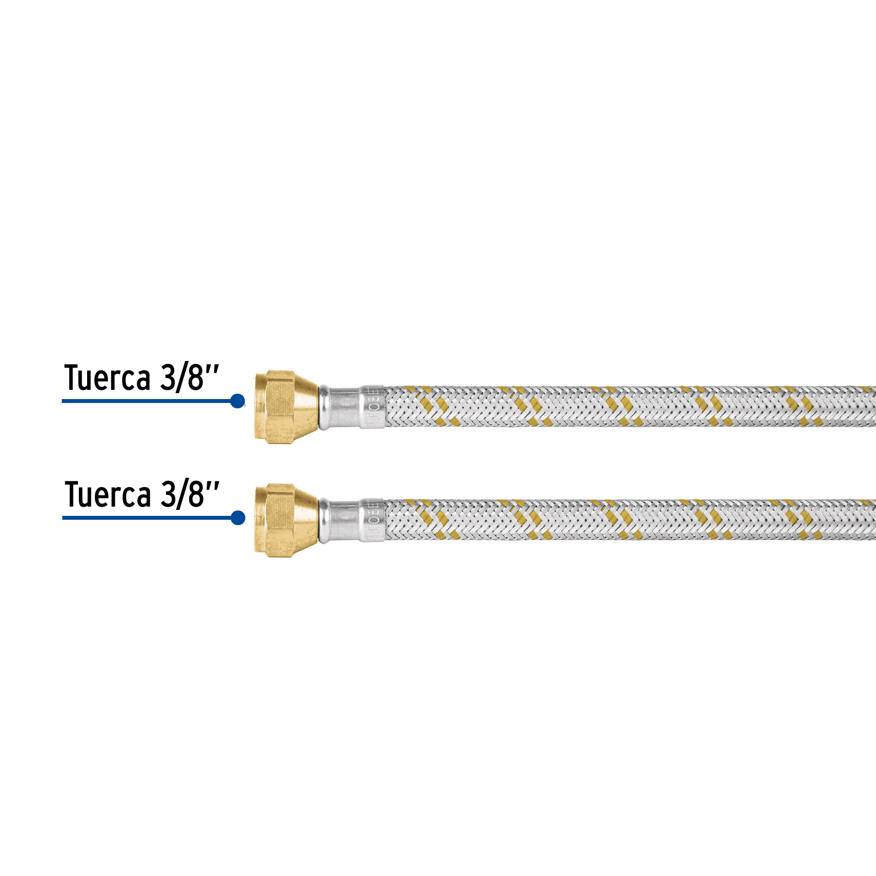 Manguera de hule, 100 cm, revestida de acero, usos generales - FGA-10X / 49515