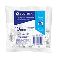 Bolsa con 20 grapas blancas de 10 mm para cable redondo - GCU-10B / 48274