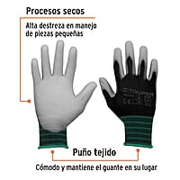 Guantes de nylon recubiertos de poliuretano, medianos - GU-112 / 13291