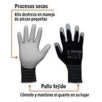 Guantes de nylon recubiertos de poliuretano, grandes - GU-113 / 13292