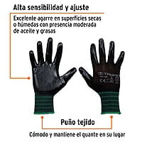 Guantes de nylon recubiertos de nitrilo, medianos - GU-122 / 13294