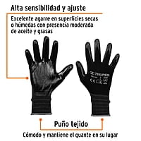 Guantes de nylon recubiertos de nitrilo, grandes - GU-123 / 13295