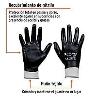 Guantes de poliéster con recubrimiento de nitrilo, chicos - GU-151 / 18025