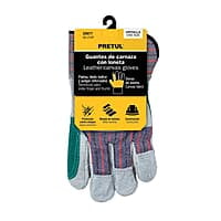 Guantes de carnaza y loneta con refuerzo, unitalla, Pretul - GU-215P / 29977