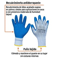 Guantes de poliéster recubiertos de latex, grandes - GU-413 / 15267