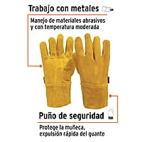 Guantes de carnaza, cortos, unitalla - GU-535 / 14241