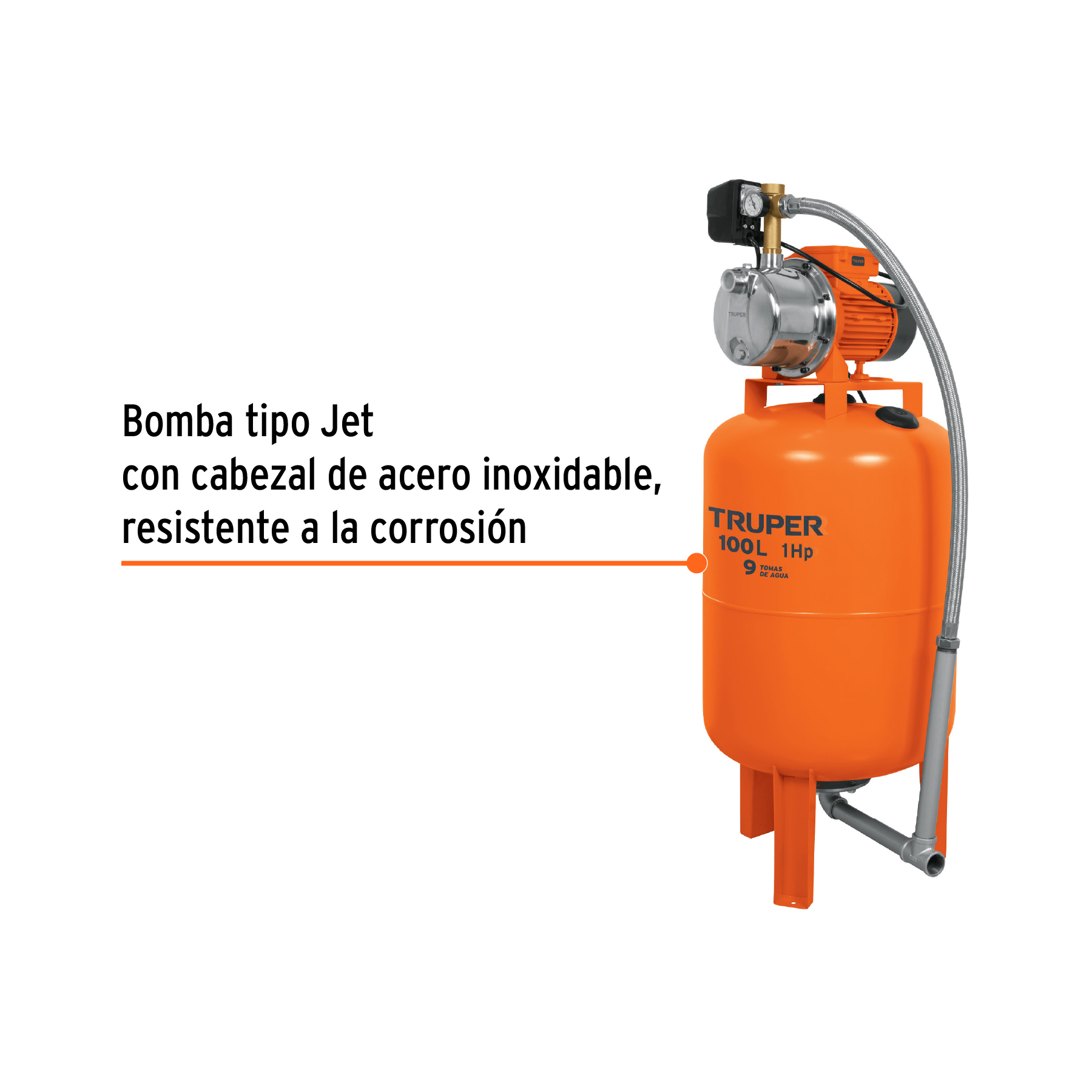 Bomba hidroneumática 1 HP, 100 litros - HIDR-1X100 / 12255