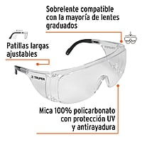 Lentes de sobreponer, mica transparente, Safe - LESO-TR / 14308