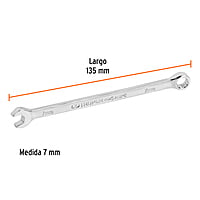 Llave combinada, extralarga, milimétrica, 7 x 135 mm - LL-2007M / 15611