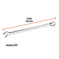 Llave combinada, extralarga, 5/16' x 145 mm - LL-2010 / 15591