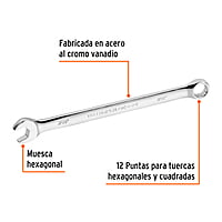 Llave combinada, extralarga, 7/16' x 183 mm - LL-2014 / 15593