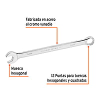 Llave combinada, extralarga, milimétrica, 15 x 230 mm - LL-2015M / 15619