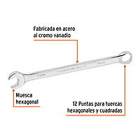 Llave combinada, extralarga, milimétrica, 16 x 240 mm - LL-2016M / 15620