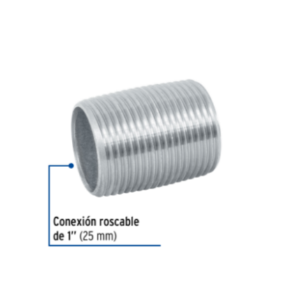 Niple, acero galvanizado, cuerda corrida, 1' cédula 40 - CG-473 / 47538