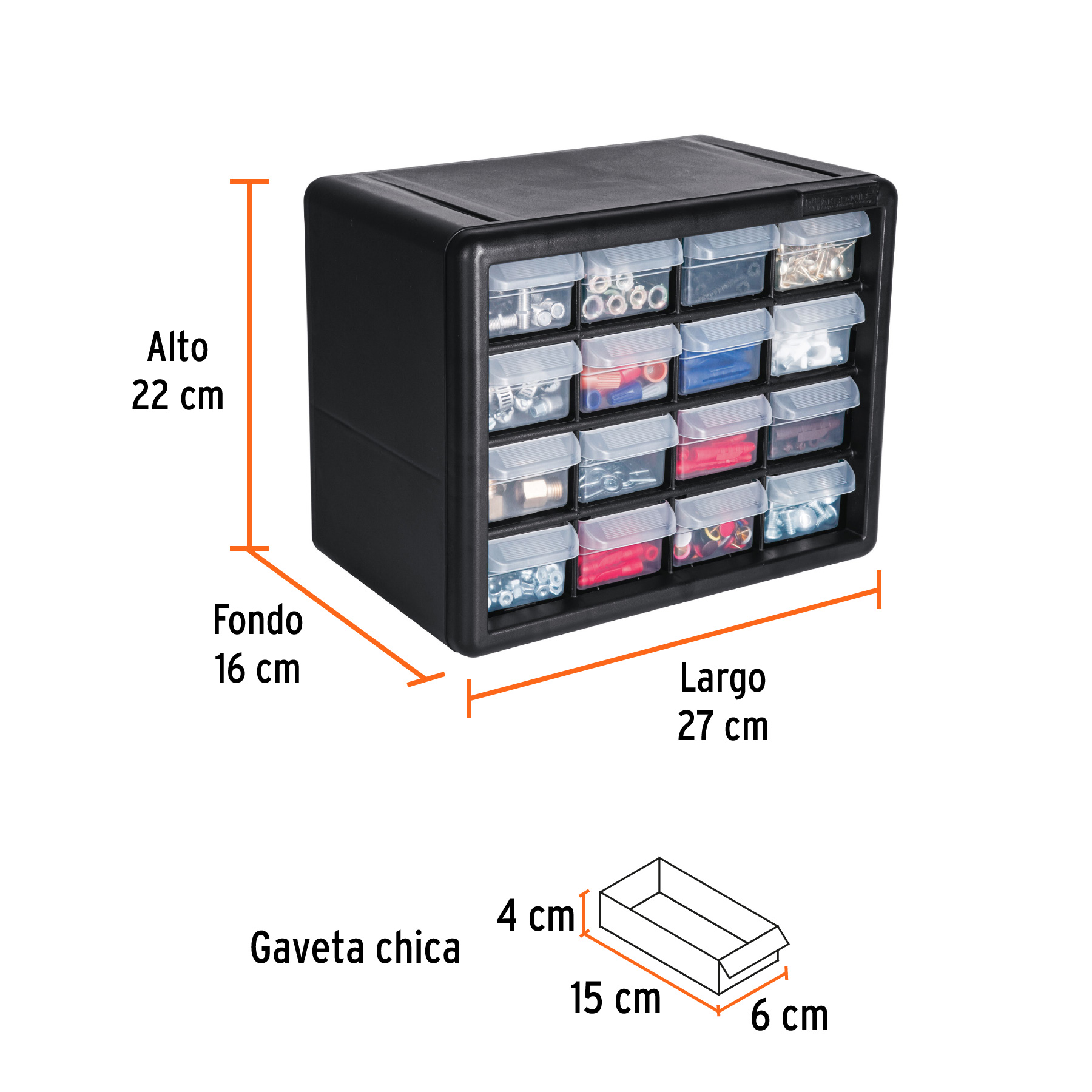 Organizador con 16 Gavetas - ORG-16 / 11851