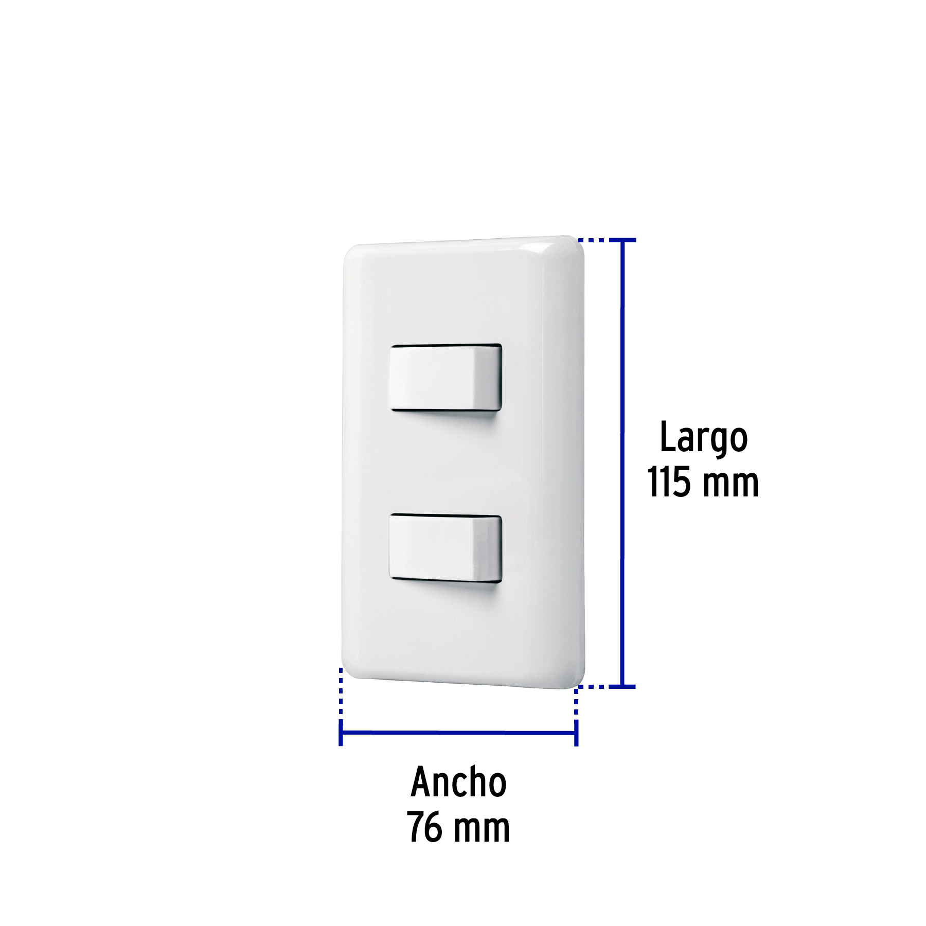 Placa armada 1 interruptor sencillo + 1 de 3 vías, Basic - PA-APDO-EB / 25085