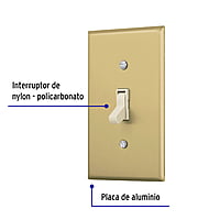 Placa armada interruptor sencillo, línea Standard, aluminio - PA-APSE-SA / 48497