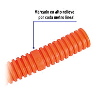 Metro de poliducto 1/2' corrugado flex. s/guía, rollo 100 m - PF-1/2 / 45018