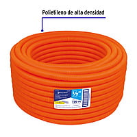 Metro de poliducto 1/2' corrugado flex. c/guía, rollo 100 m - PF-1/2G / 45016