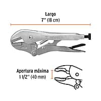 Pinza de presión 7', mordaza recta - PPT-7R / 17422