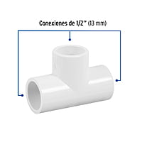 Tee sencilla de PVC, 1/2' - PVC-761 / 45420