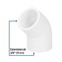 Codo 45° de PVC, 3/4' - PVC-862 / 45415