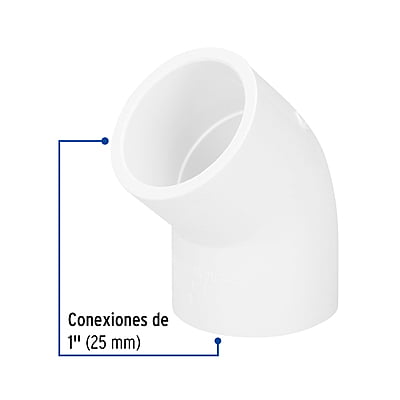 Codo 45° de PVC, 1' - PVC-863 / 45416