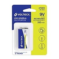 Pila recargable, uso general, 9 V, 250 mAh, 1 pieza - RE-9V2 / 47203