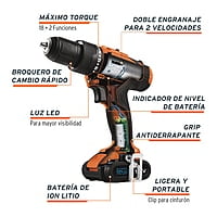 Rotomartillo inalámbrico 3/8' 12 V, profesional, Truper - ROTI-12A / 12794